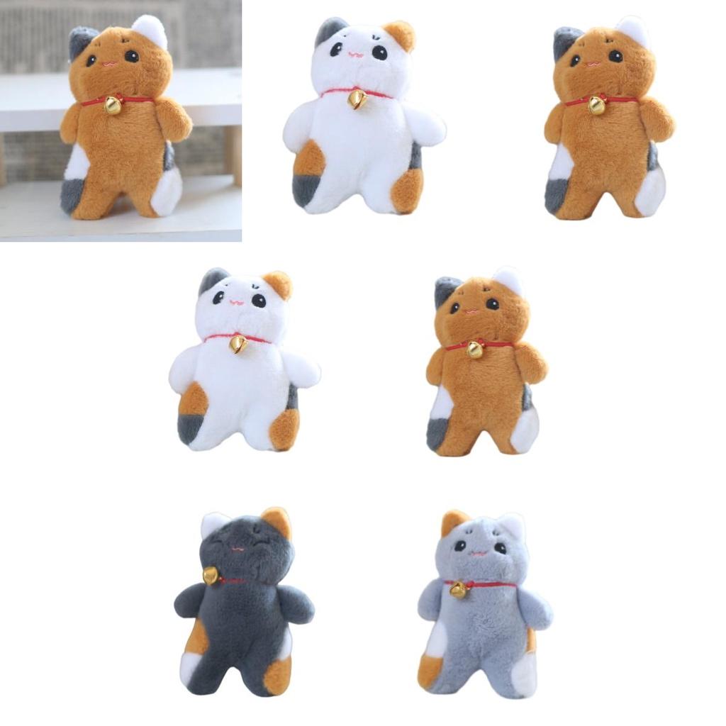 Popular Bell Cat Hanging Ornament Soft Stuffed Animal Toy For Bags
