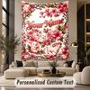 Floral Garden (694) Theme Wall Tapestry Customized With Name Text Personalized Hanging Tapestry For Bedroom Living Room Decor