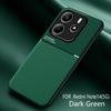 Non-Slip TPU Frame PU Leather Texture Shockproof Phone Case For Xiaomi Redmi Note 14 4G 5G Global Magnetic Protective Back Cover