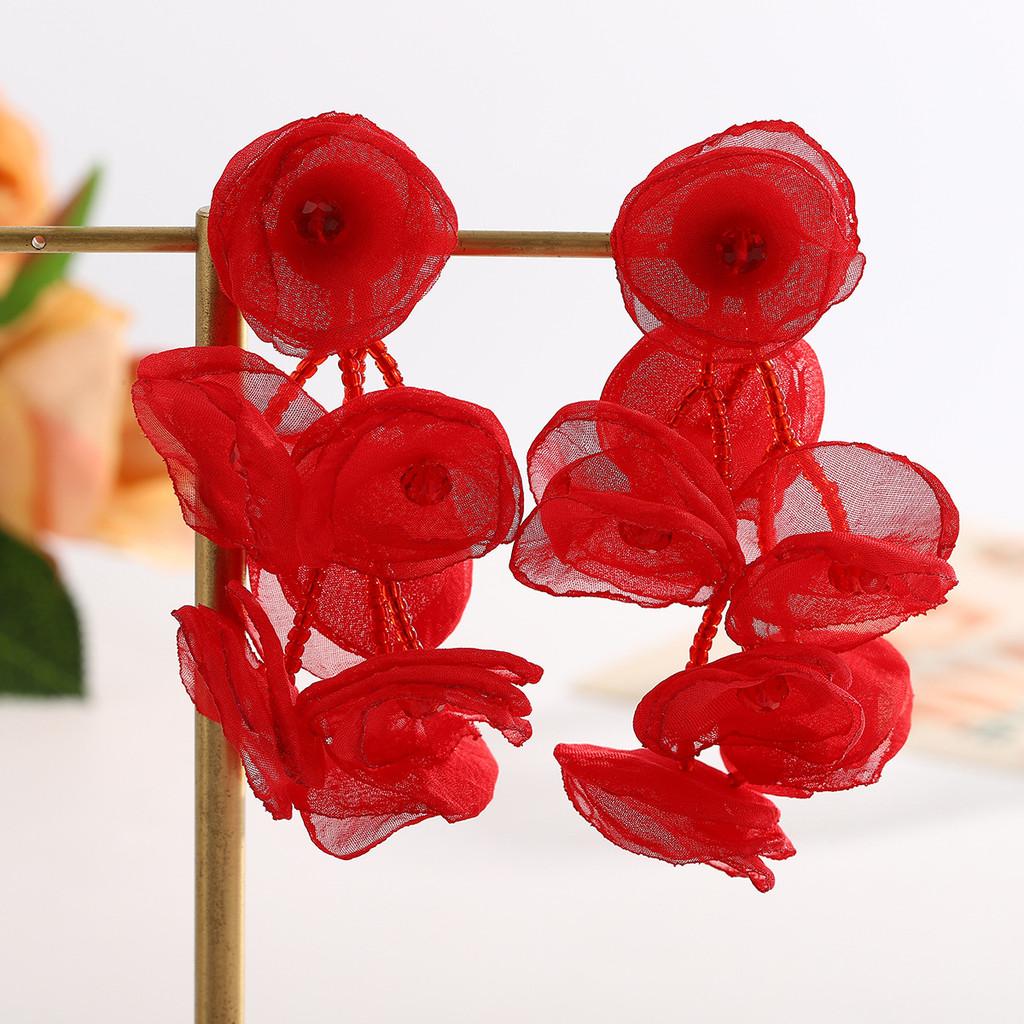 Vintage Style Crystal Tassel Drop Earrings With Geometric Alloy Design For Womens Evening Wear