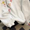 Crew neck sweater girls fleece thickened autumn and winter American high street heavy versatile jacket boys long sleeves