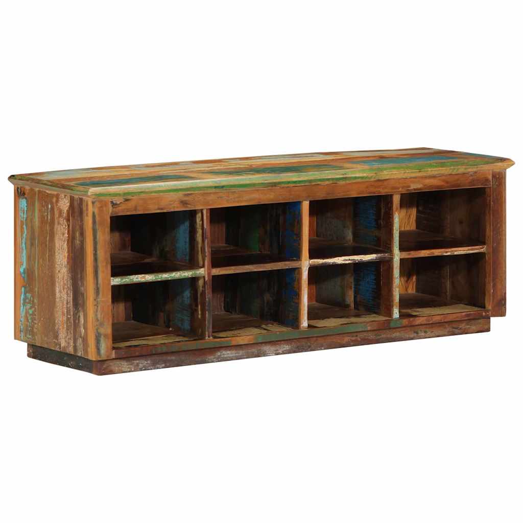 Shoe Cabinet Brown 110 X 35 X 40 Cm Solid Upcycled Wood
