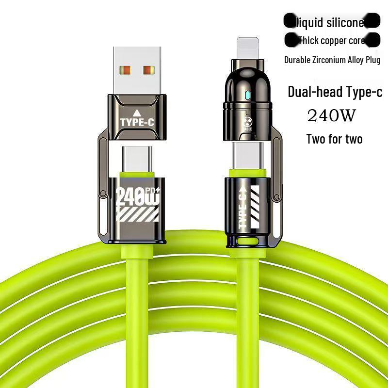 

Atomic Warhead 240W Silicone High-Power 2-in-1 Super Fast Charging Data Cable 1m Bare Cable