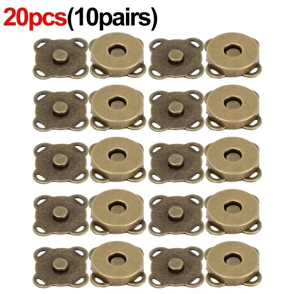 20pcs Metal Snap Magnet Button Magnetic Double Rivet Fastener Clasp Closure Buckle for Clothes Bag DIY Craft Sewing Accessories