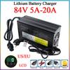 New84V 5A/8A/10A/12A/15A/20A Lithium Battery Charger Aluminum Shell LCD High Power For 20S 72V E-two Wheelers Cell Fast Charging