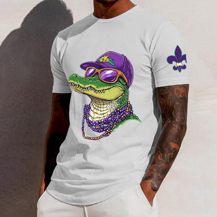 Men s Round Neck Short Sleeve 2026 New Digital Print T-Shirt Top S
