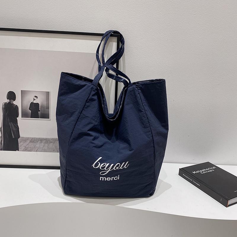 Stylish Korean Literary Inspired Plaid Double-sided Shoulder Tote Bag For School Use