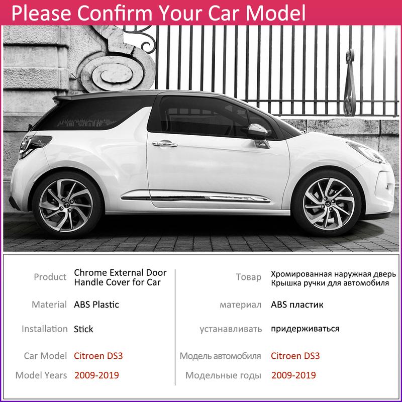 For Citroen DS3 2009~ Chrome Door Handle Cover Car Accessories Stickers Trim Set 2011 2012 2013 2014 2015 2016 2017 2018