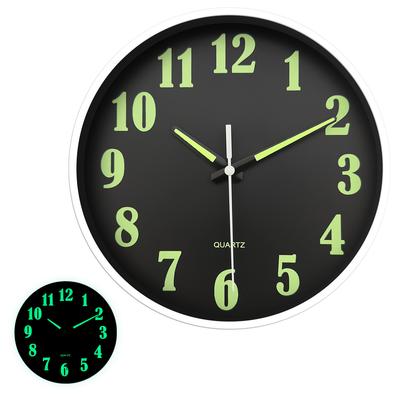 1pc 8 Inch Minimalist Glow-in-the-dark Wall Clock, Luminous Digital Hands Design Wall Clock, Home Mute Clock, for Home Decor