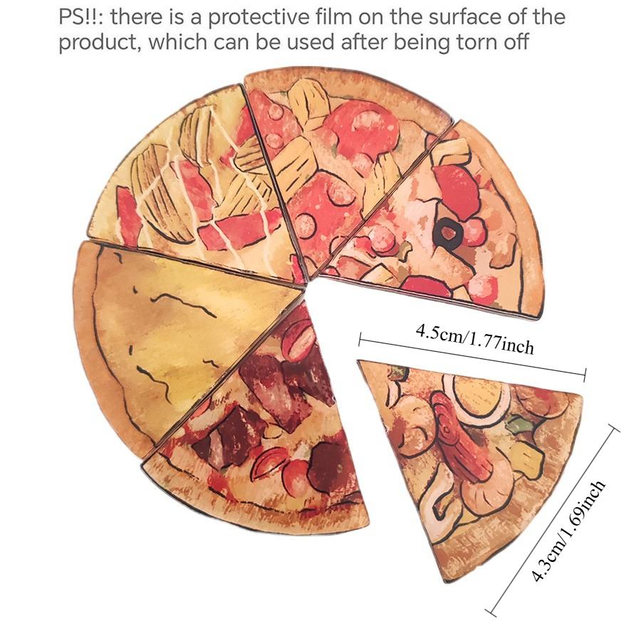 6pcs Personalized Pizza Jigsaw Puzzle Refrigerator Magnets Cute Fridge Blackboard Whiteboard Po Message Magnets Decorative