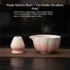 2PCS Ceramic Matcha Bowl Smooth Large Capacity Matcha Whisk Stand High Temperature Resistant Tea Salad Soup Bowl