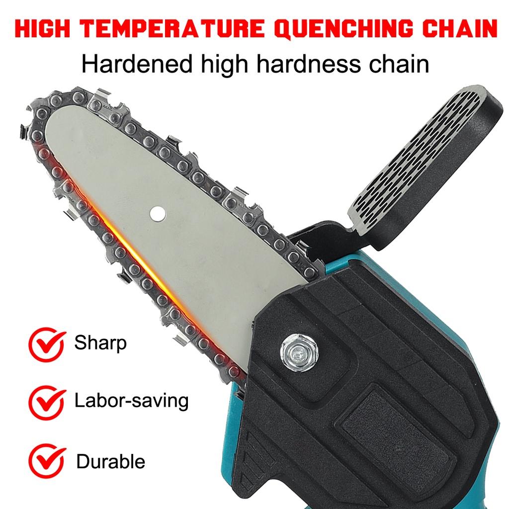 4 Inches Mini Electric Chainsaw 2pcs Battery Power Display Rechargeable Garden Woodworking Power Tool For 18V Battery 2400W