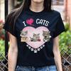 I Love My Cats Unisex Shirt Cat Heart Tee Black Dark Heather