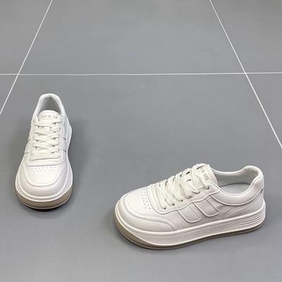 Pantofi Mici Albi din Piele Pantofi de Damă Primăvară și Vară Noi Versatili Respirabili cu Talpă Groasă Pantofi Casual Sport Pantofi Simpli