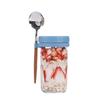 Stable Glass Cups with Lid and Spoon Functional Glass Oats Container With Lid And Spoons Perfect For Portable Meals