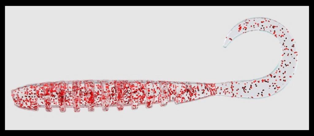 Jackall Soft Lure SW Light Game Tide Curly 2.8 Clear Red Flake (6463)