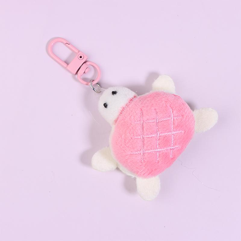 Cartoon Turtle Plush Doll Keychain Anti-Lost Keyring Children Fluffty Keyring Stuffed Animal Doll School Bag Pendant