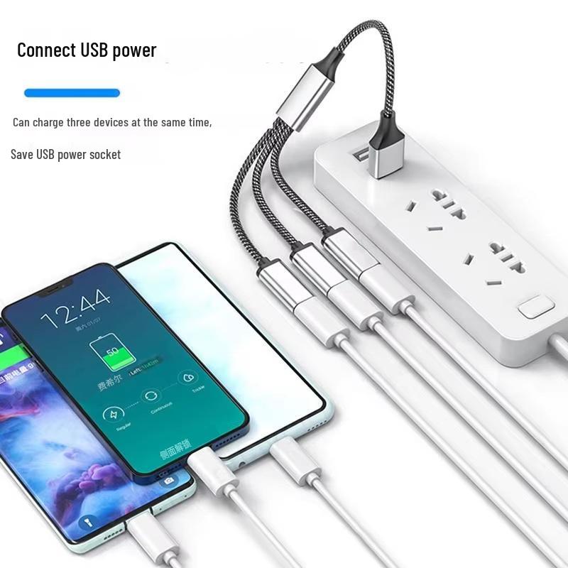 Type-C Multi-Port Docking Station: 1-to-3/1-to-2 USB Charging, Mouse/Keyboard/U Disk HUB Splitter