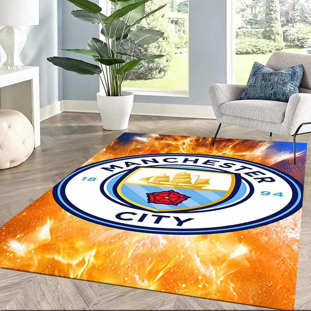 Manchester City Fc Square Rugs Are a Great Choice for Living Rooms, Bedrooms, Home Décor, and As Gifts.