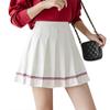SCIONE Women Pleated Skirt Female Color Striped High Waist A-line Skirt Student Short Skirts