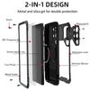 For Samsung Galaxy S24 Ultra Case Aluminum Alloy+Silicone Lens Kickstand Phone Cover with PET Film