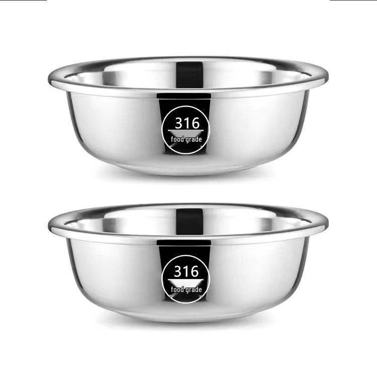 Extra Thick Non-Magnetic Stainless Steel Basin for Vegetables, Dough, and Face Washing
