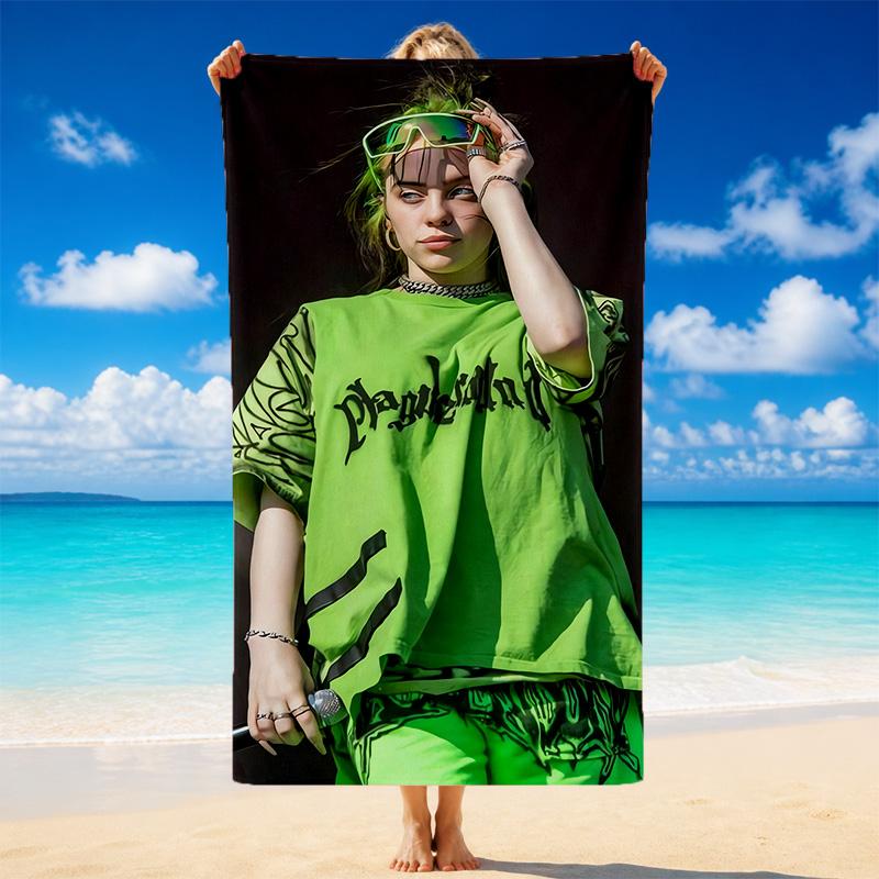 Billie Eilish Quick Dry Microfiber Beach Towel Soft Absorbent Sand Resistant Towel For Beach Pool Travel Summer