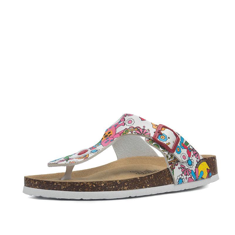 Fashion New Summer Cork Slippers Shoe Women Casual Mixed Color PU Flip Flops Holiday Beach Slides Flat With Plus Size 35-45