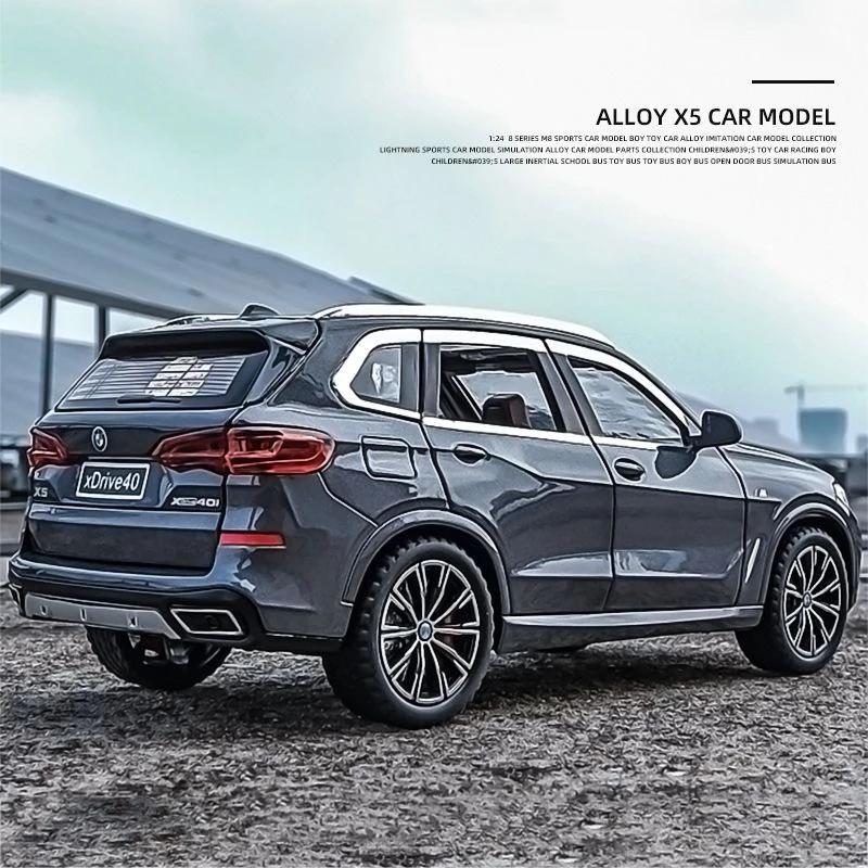 1/24 BMW X5 Alloy Car Model Diecast Car Sound Light Car Lovers Collection Kids Birthday Gift Metal Boys Toys Fashionable Ornaments