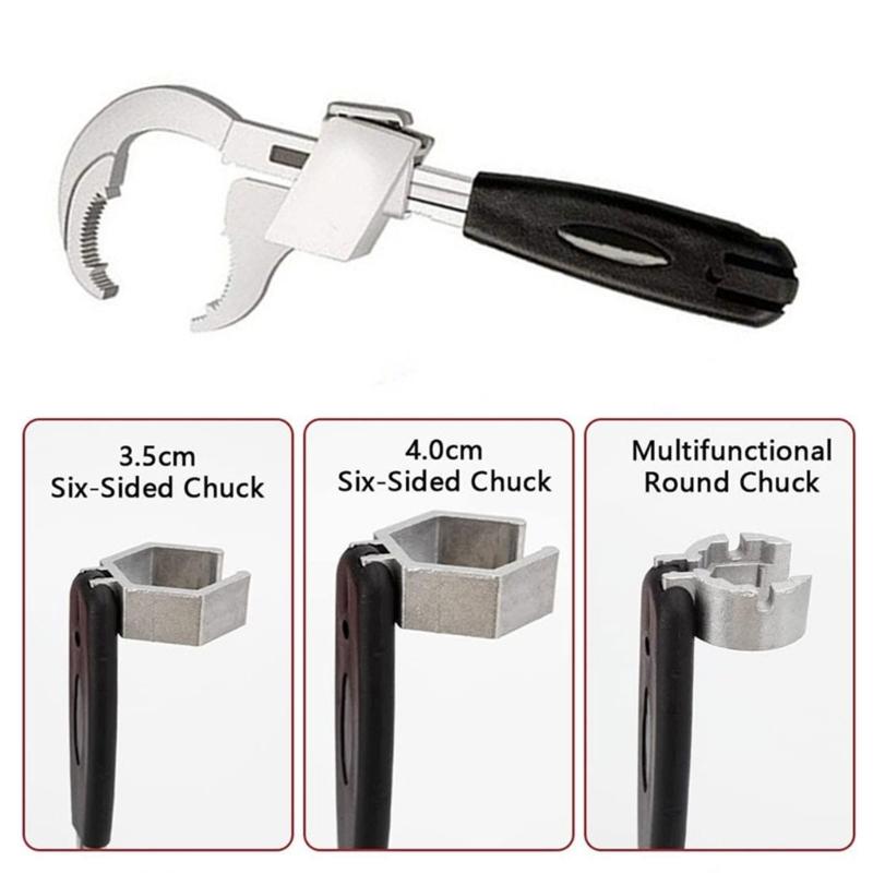 Multifunctional Adjustable Wrenches Large Opening 80mm Repair Tool for Bathroom Washbasin Tube Nut