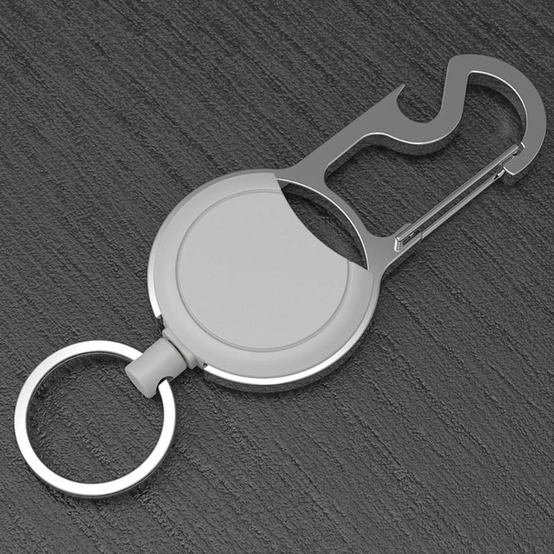 Strong Casing Keychains Retractable Badge Holder Nylon Woven Rope Keyring Coiled