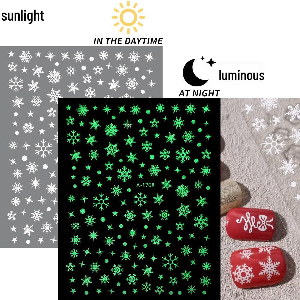 Autocolante de Crăciun 3D Laser Argint Ren & Fulg de Nea