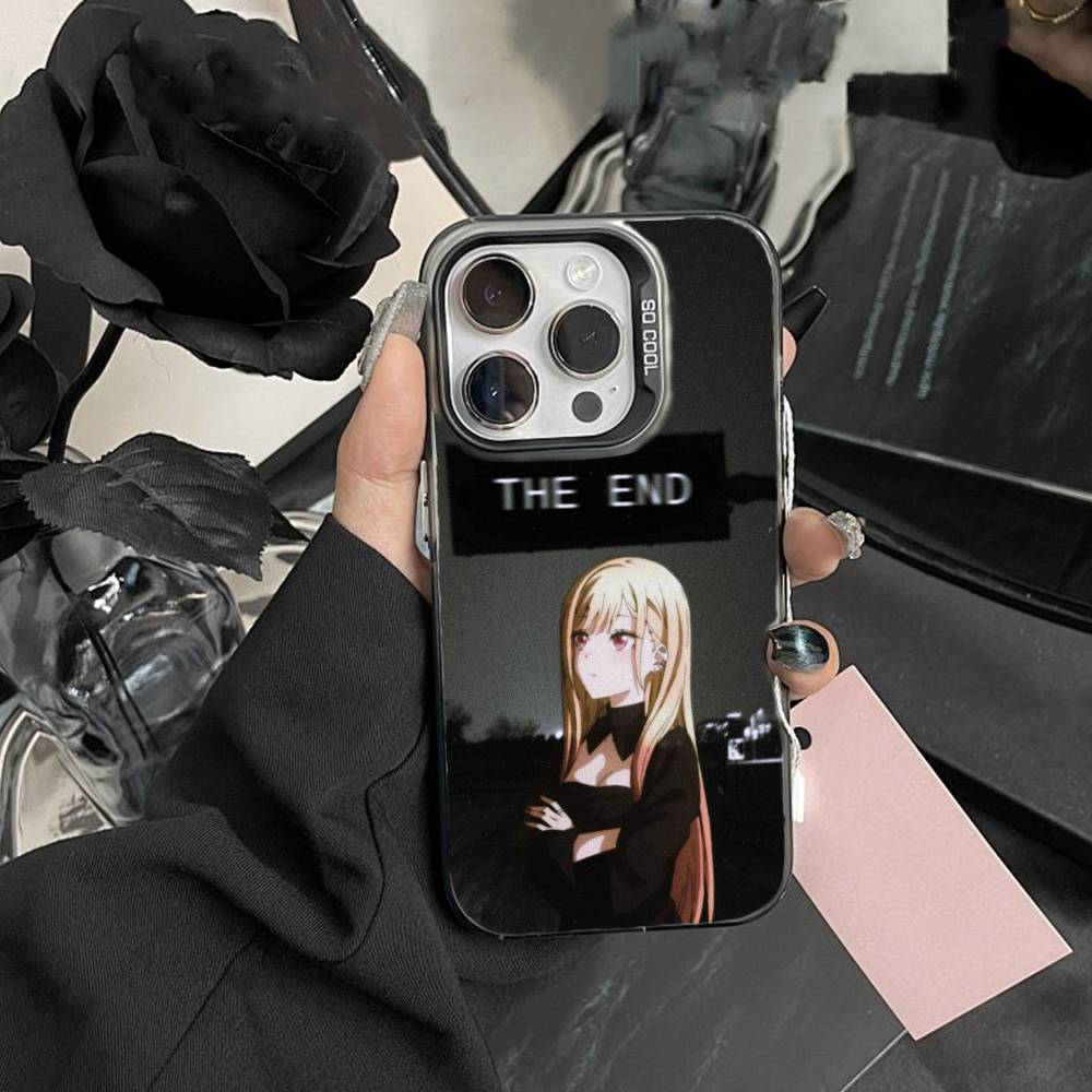 T-Darling Marin Kitagawa Colorful Silver Phone Case For IPhone 16 17 15 14 12 13 Pro Max Black Color Shockproof Cover
