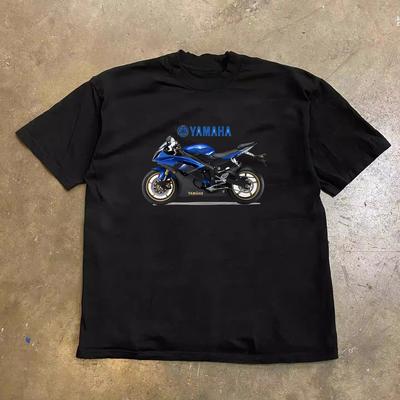 25 YAMAHA Motorcycle 46 Printed T-shirt Summer New Motorcycle Modified Men's and Women's Large Loose Casual Riding T-shirt