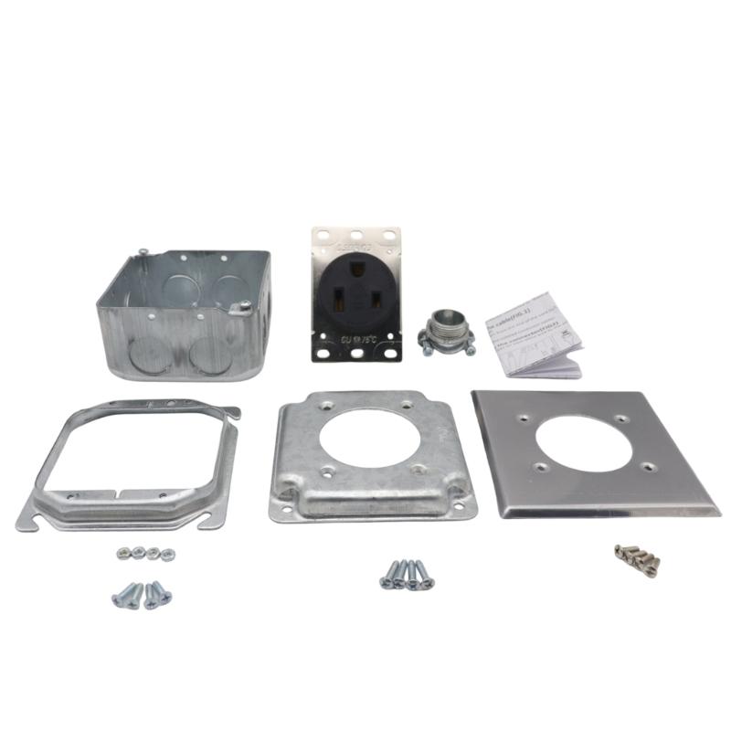 

Commercial NEMA 14 50R 50 Amp 250 Electric Power Outlet with Strong Metal Housing Receptacle Square Flanges for Appliances 1