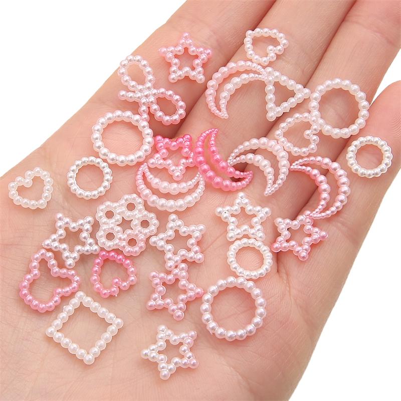 

190 шт./пакет АБС-пластик жемчужные бусины с градиентом цвета случайных разных форм для изготовления ювелирных изделий своими руками, аксессуары розовый