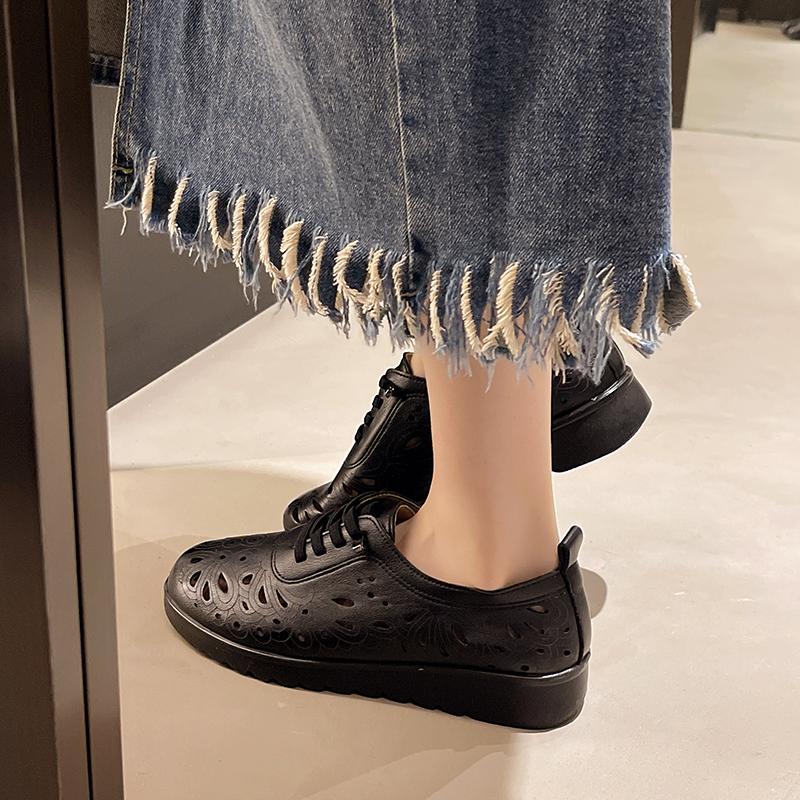 Fashion Leather Summer Loafers Women Casual Shoes Moccasins Soft Pointed Toe Ladies Footwear Women Flats Shoes Beige