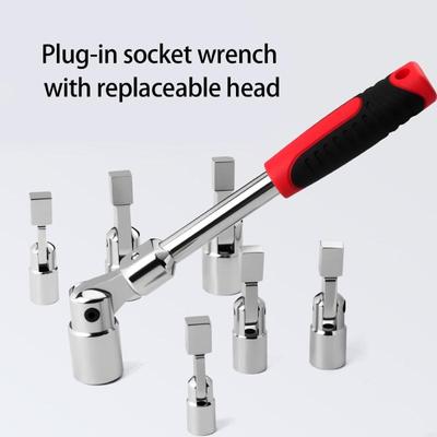 8 Piece Alloy Steel Fast Change Socket Wrench Multiple Size Interchangeable Heads For Professional Mechanics Vehicle