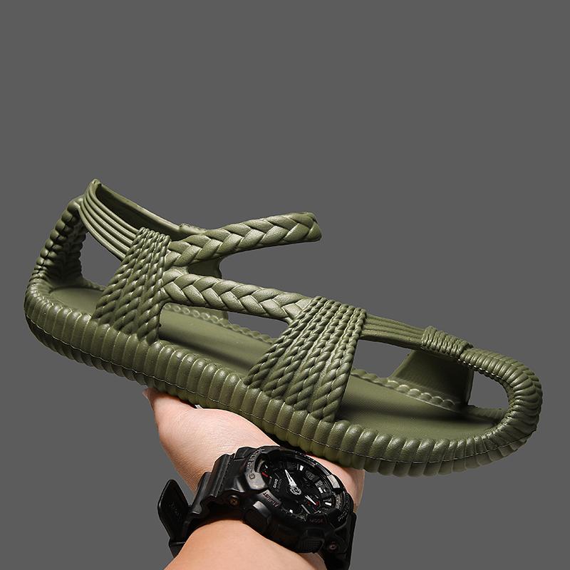Mode Flache Sandalen Neu Sommer 2024 Einfarbig Herren Strandsandalen Outdoor Freizeit Sneaker Rutschfeste Leichte Slipper Herrenschuhe