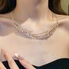 Shining Bridal Tassel Necklaces Crystal Neck Chain Choker Fashion Rhinestone Jewelry  Women