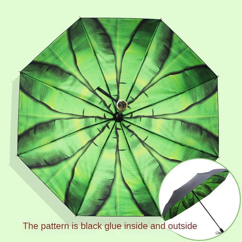 Зонт от солнца Непрозрачный черный клей Теплоизоляция Зонт от солнца Защита от солнца Защита от ультрафиолета Персонализированная иллюстрация Всепогодный зонт
