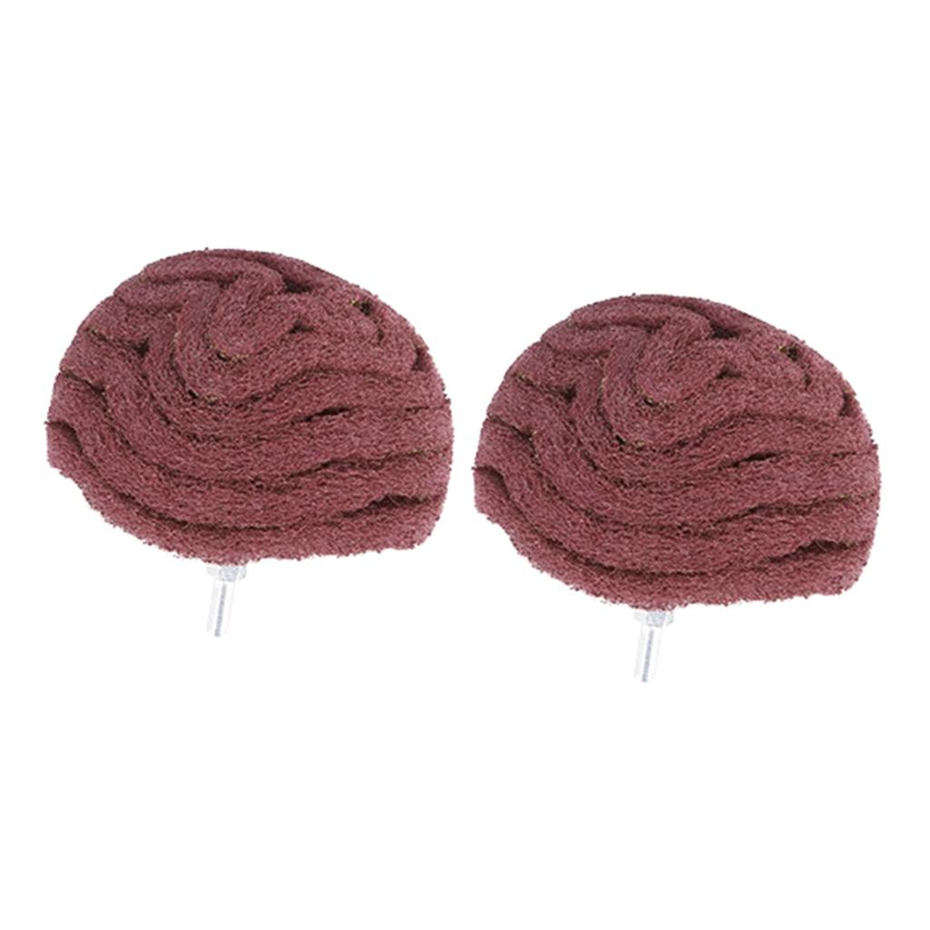 Pack of 2 Scouring Pad Heads Dual Grinding Abrasive Mushroom Ball Polishing Wheel for Metal Wood Plastic Polishing