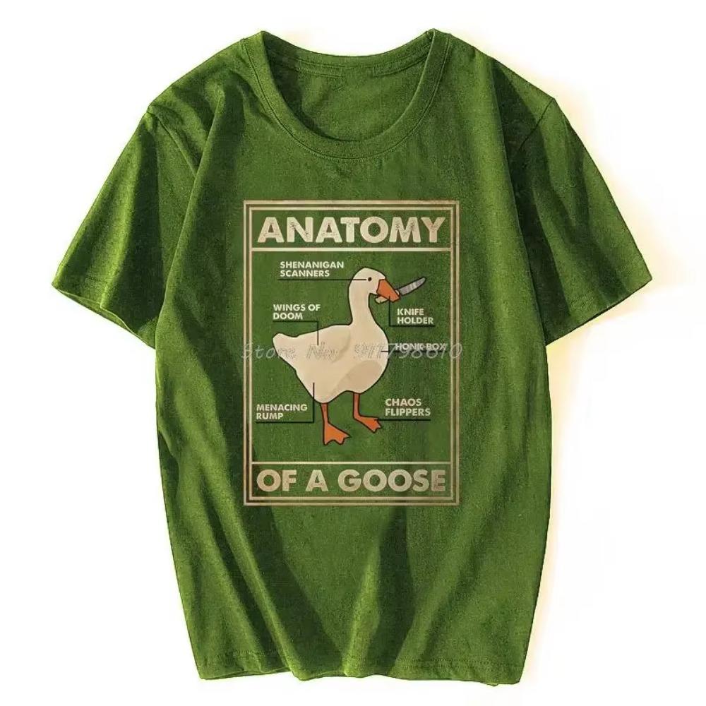 Anatomy Of A Goose Funny Duck Graphic Gaming Gamer Vintage Men's Black T Shirt Harajuku Gothic Men Tshirt Ullzang Streetwear Top