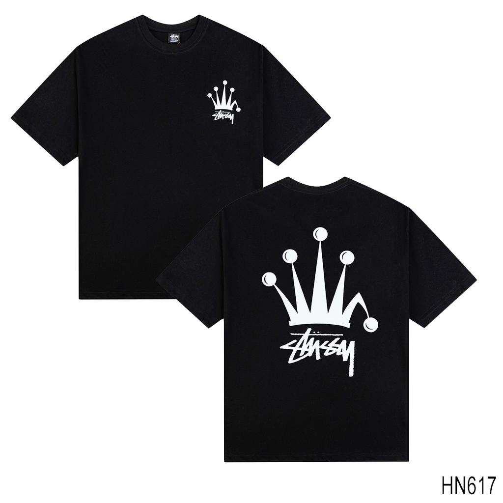 Stussy 2025 Sommer Neues Hochwertiges Rundhals-T-Shirt aus Baumwolle für Männer und Frauen Klassisches Logo mit neuem Musterdruck Paar-T-Shirt