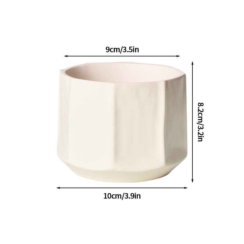 Ceramic Small Flowerpot Cream Colored Succulent Plant Pot Desktop Green Plant Potted Decoration Ins Style Home Ornament Decor