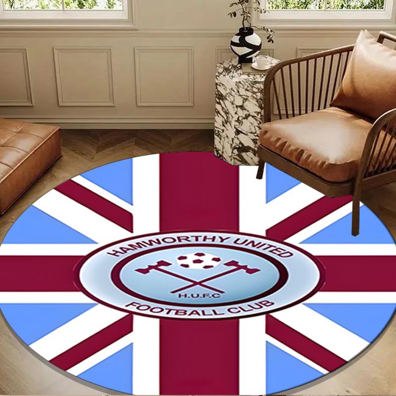 Ham-worthy United Football Club  Round mat Home Decor, Chair rug For livingroom,Bedroom, doormat home decor Birthday Gift Christmas Gifts