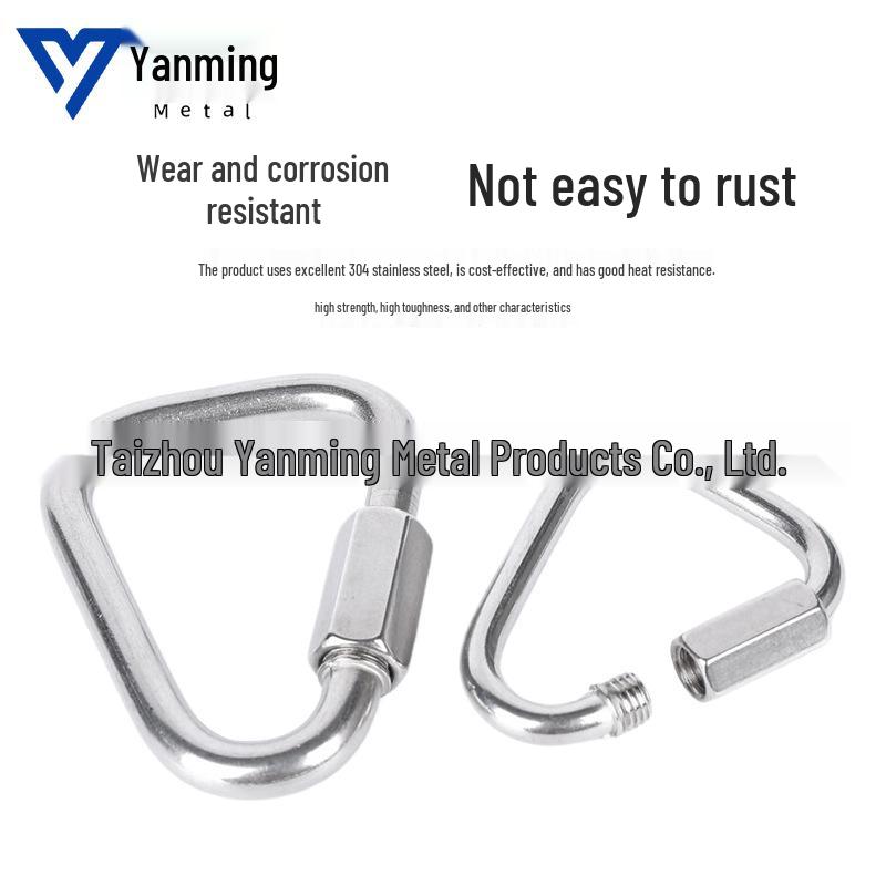 304/316 Stainless Steel Triangle Quick Link Lock Carabiner Buckle