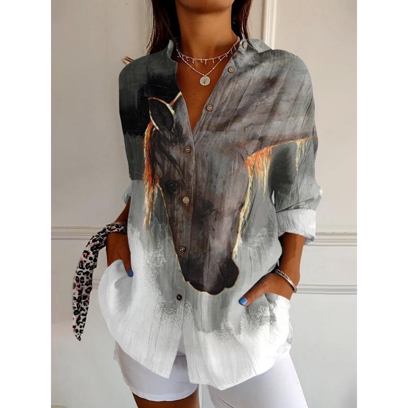 3D Abstract Pattern Women's Long Shirt with Drop Shoulder Sleeves