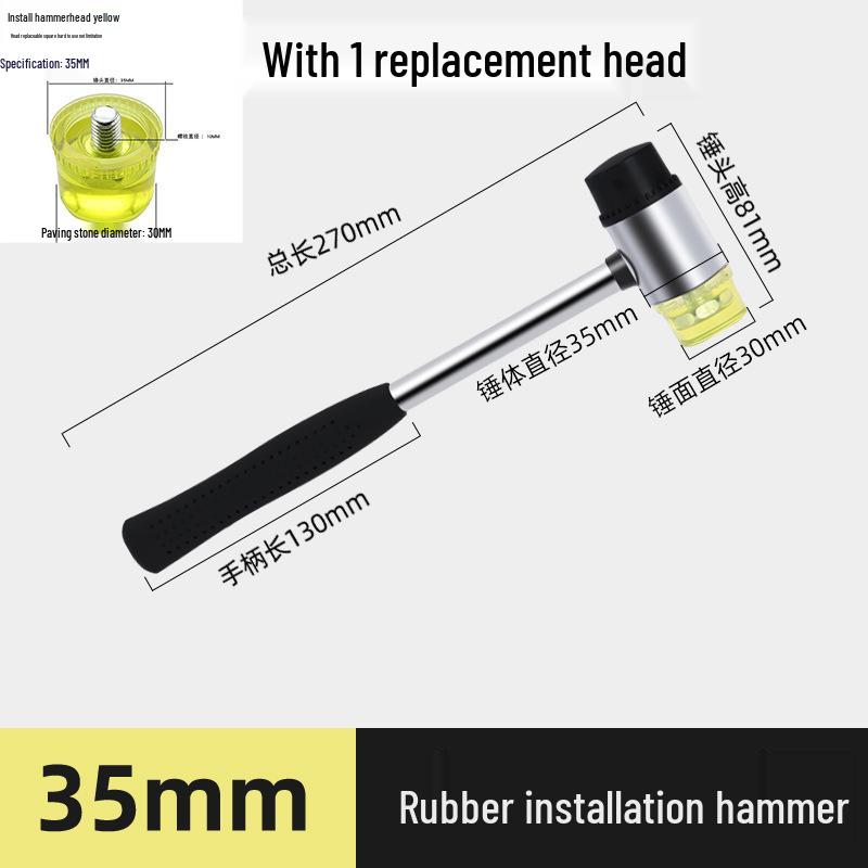 Multi-Use Rubber Hammer for Flooring, Tiling, and Decoration