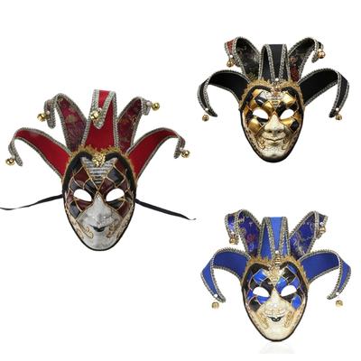 Venetian Full Face Mask Jester-Mask Masquerade Mask for Halloween Decorations
